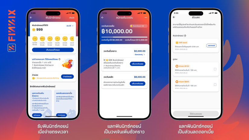 แอปฟินนิกซ์ (FINNIX) ชูคนเครดิตดีต้องได้ดี เปิดตัว “ฟินนิกซ์ คอยน์” ครั้งแรกของสินเชื่อนาโนเมืองไทย มอบสิทธิพิเศษแลกส่วนลดดอกเบี้ยและวงเงินเพิ่มชั่วคราว