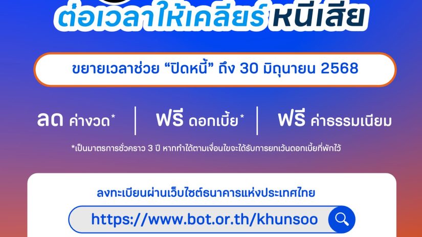“คุณสู้เราช่วย” โครงการปรับโครงสร้างหนี้จากแบงก์ชาติ